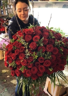 One Hundred Red Rose Bouquet