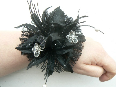 Black Wrist Corsage