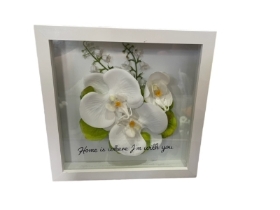 Silk White orchid picture frame