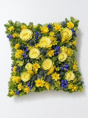Loose Cushion Yellow & Purple.