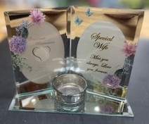 Glass open book Photo and T light holder